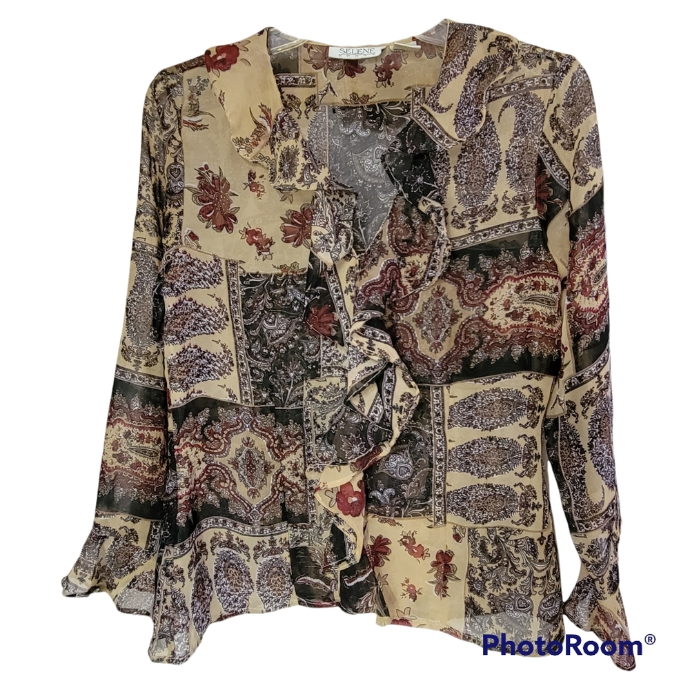 Selene Sheer V-Neck Ruffle Cover up PM